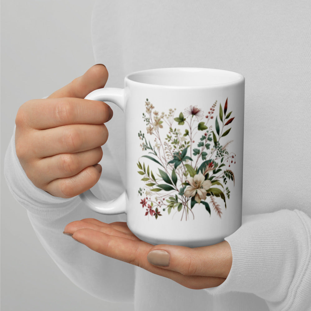 Taza con diseño floral